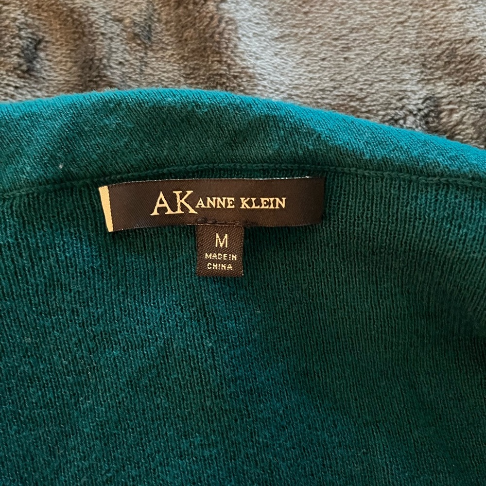 Turquoise Ruffle Cardigan - Anne Klein - Picture 3 of 4